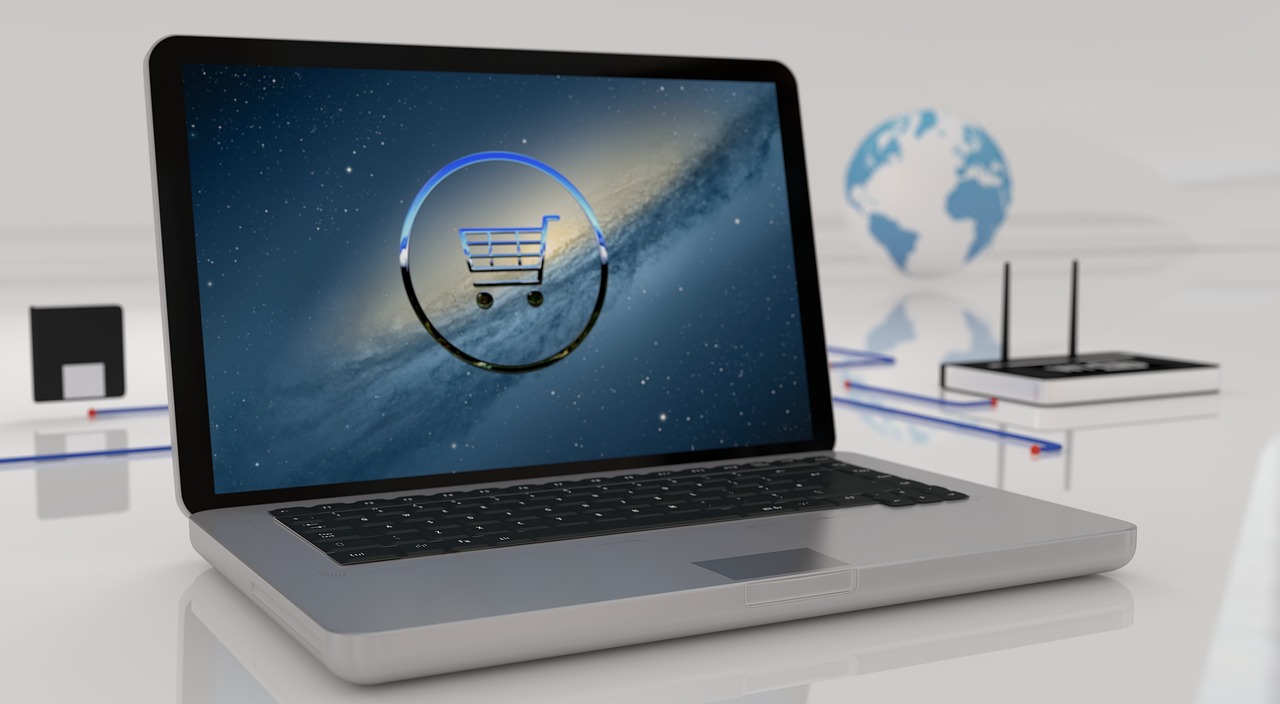 E-commerce platform on a laptop